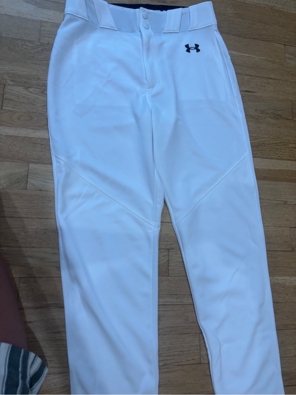 Under Armour White Baseball Pants with Black Waistband